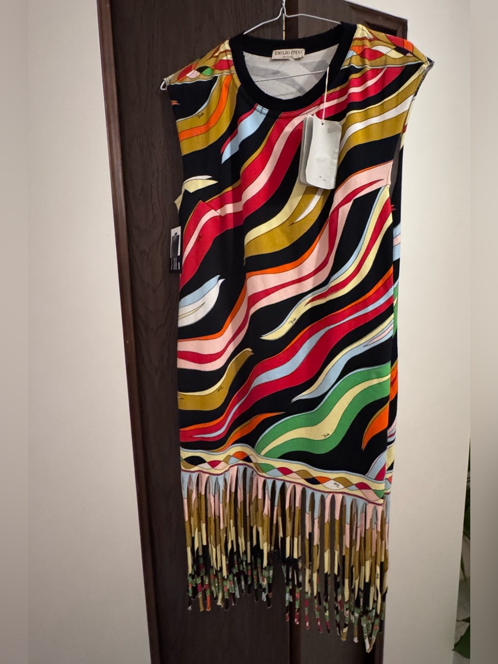 Emilio Pucci Cream Black Pink Printed dress